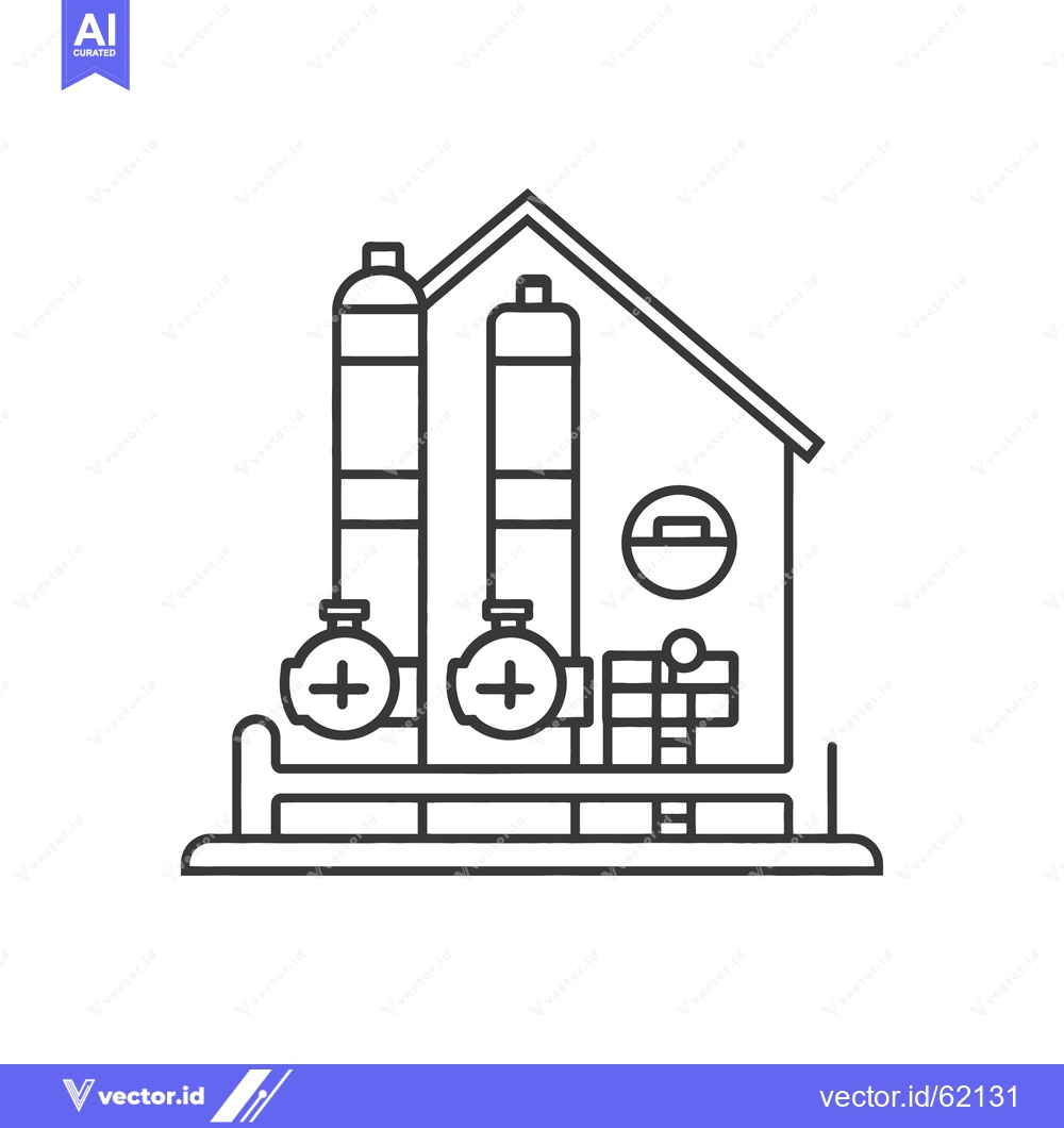 Premium Vector of An illustration shows a house with industrial plumbing apparatus