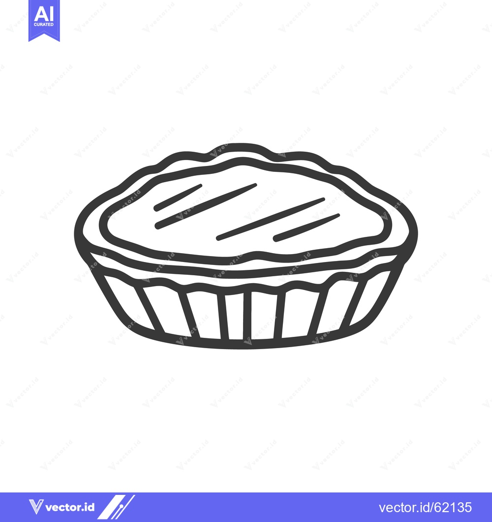 Premium Vector dari An isolated outline drawing of a baked dessert pie