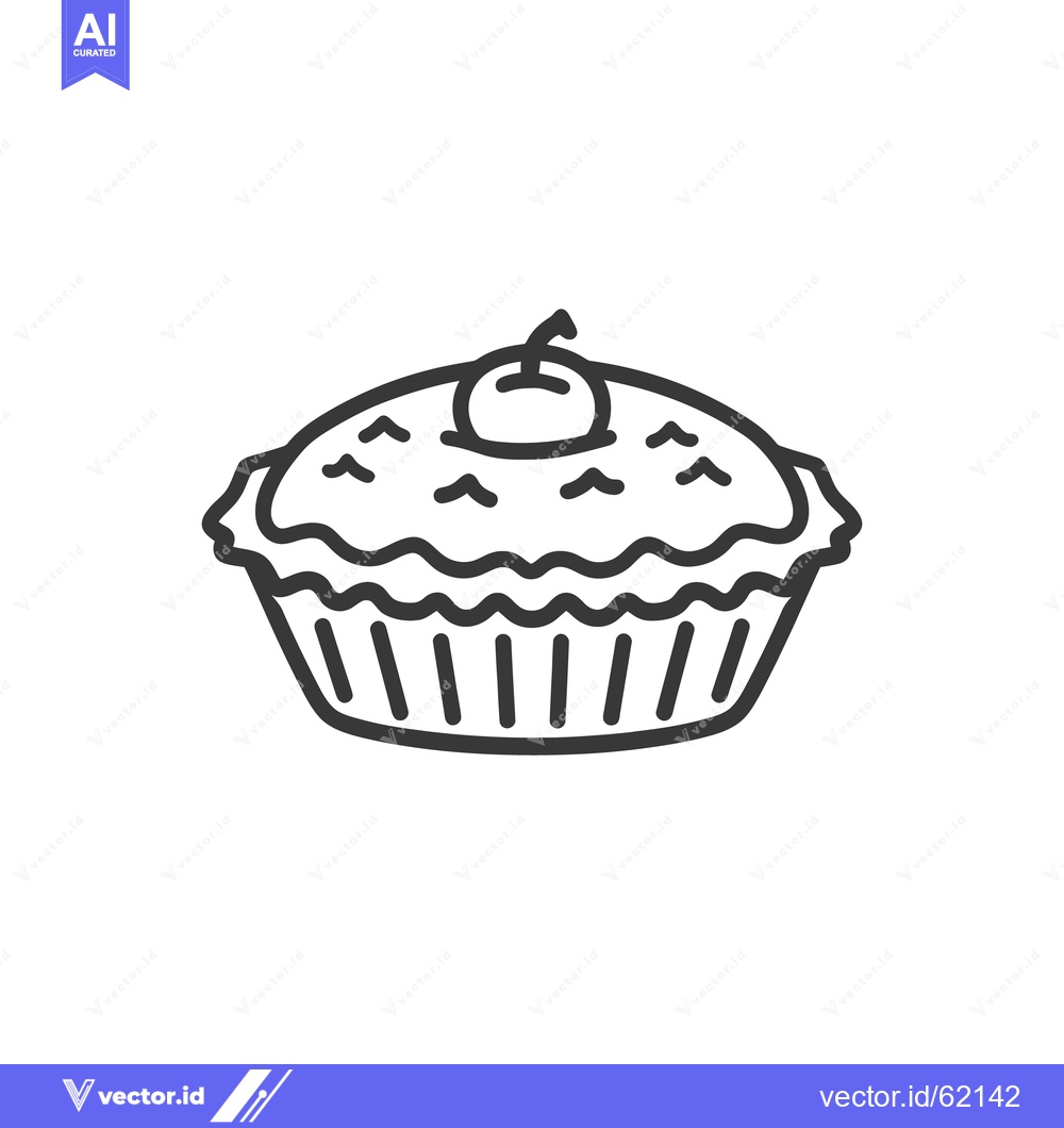 Premium Vector dari A simple vector illustration depicting a fruit pie dessert