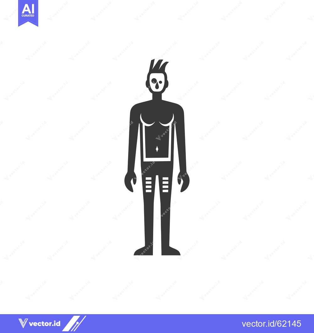 Premium Vector of A stylized illustration of a person with a skull face and tribal tatto