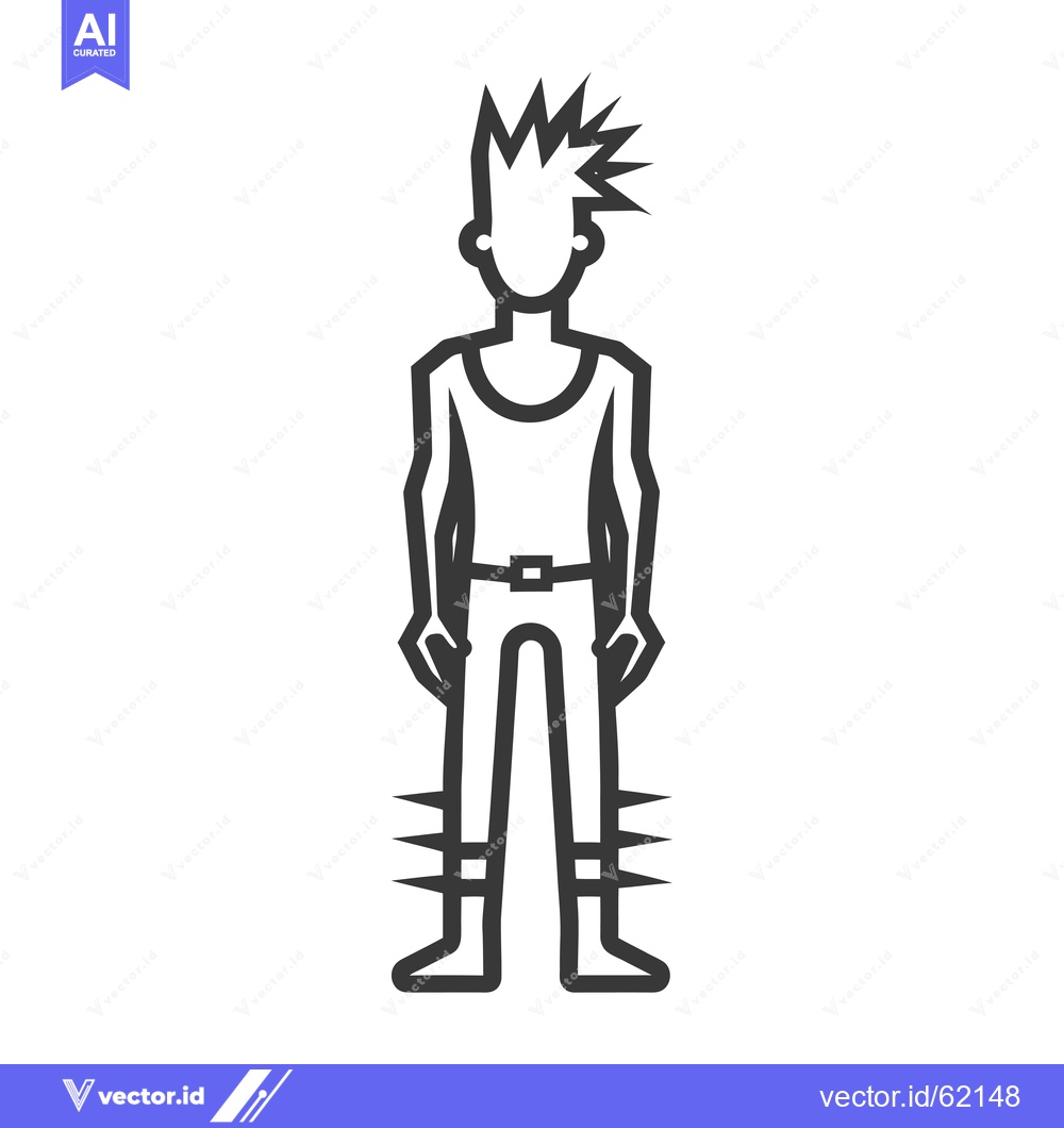 Premium Vector dari Line Drawing of a Person with Spiked Boots
