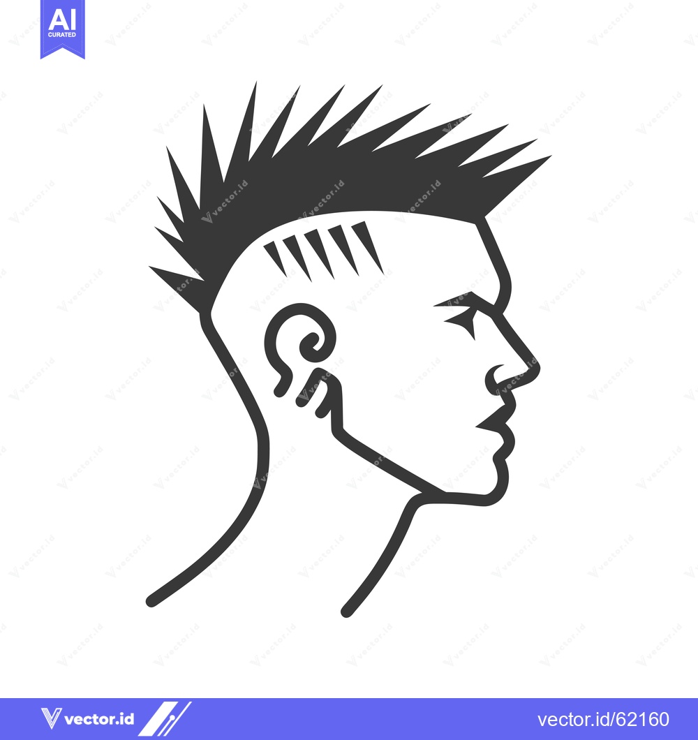Premium Vector of Side Profile of a Man with Spiky Hair