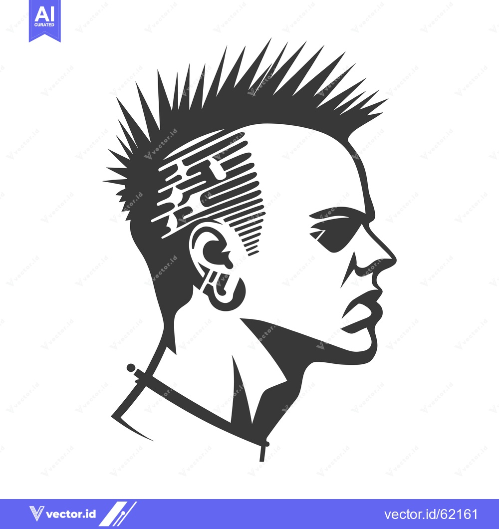 Premium Vector dari Side Profile of a Man with a Spiky Hairstyle