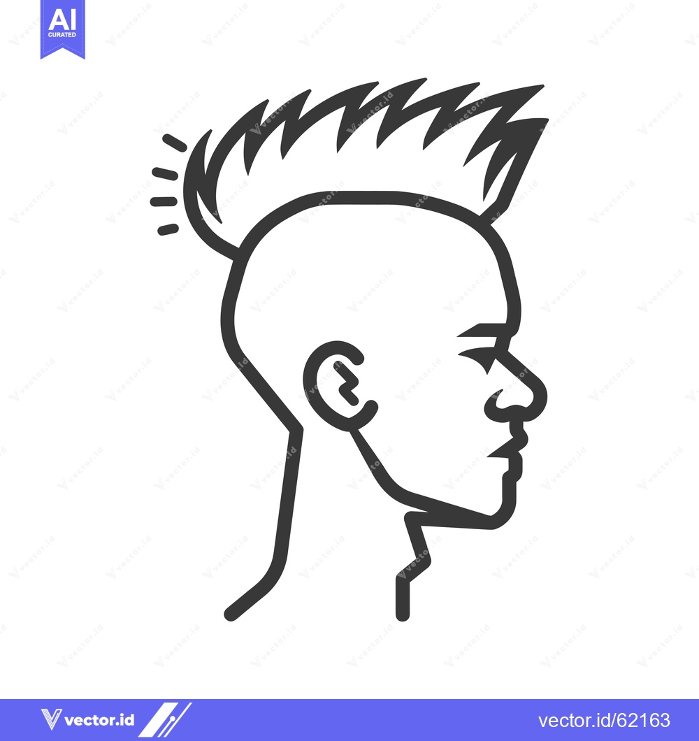 Premium Vector dari Line Art Illustration of a Man with Spiky Hair