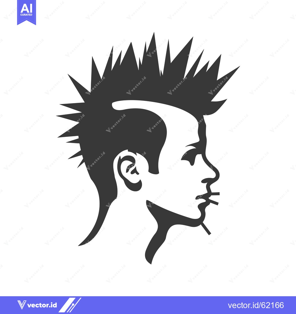 Premium Vector of Silhouette of a Man with a Spiky Hairstyle