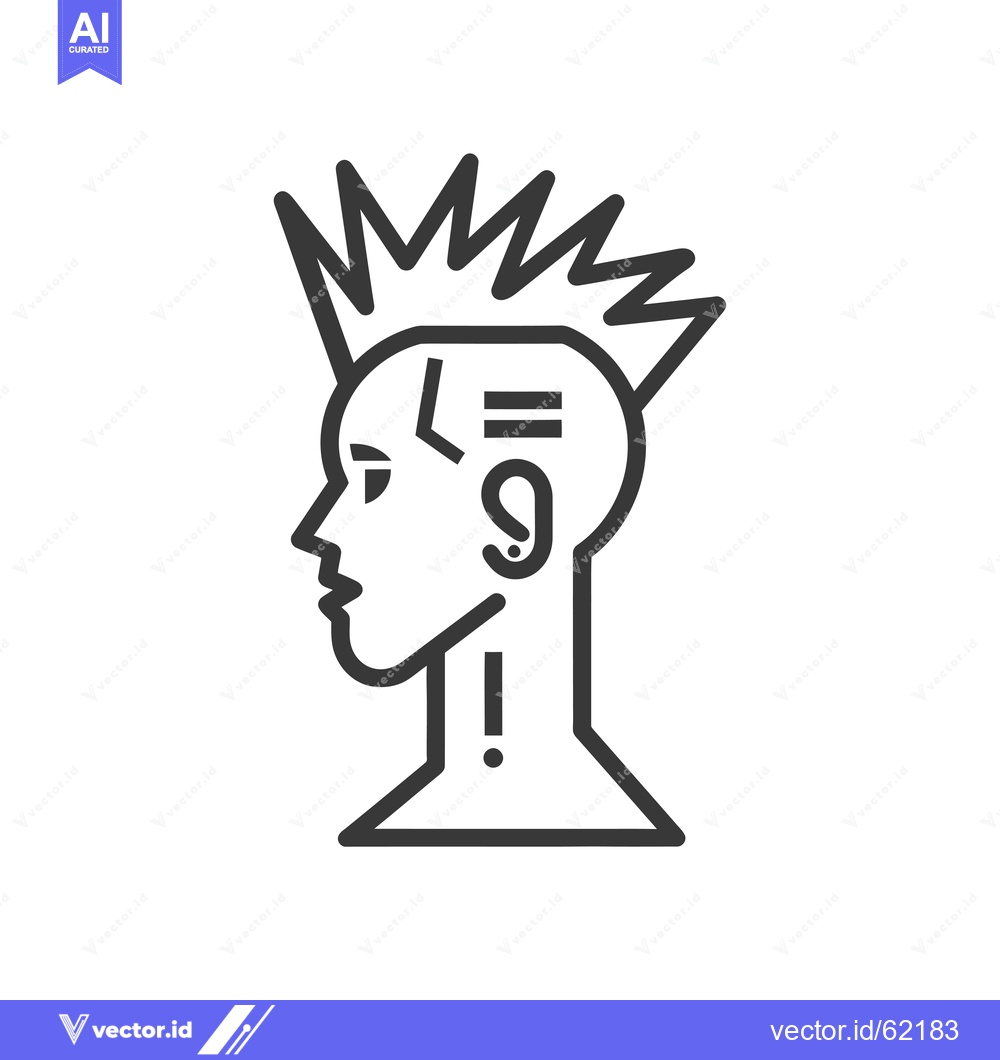 Premium Vector dari Line Art Illustration of a Person with a Spiky Hairstyle
