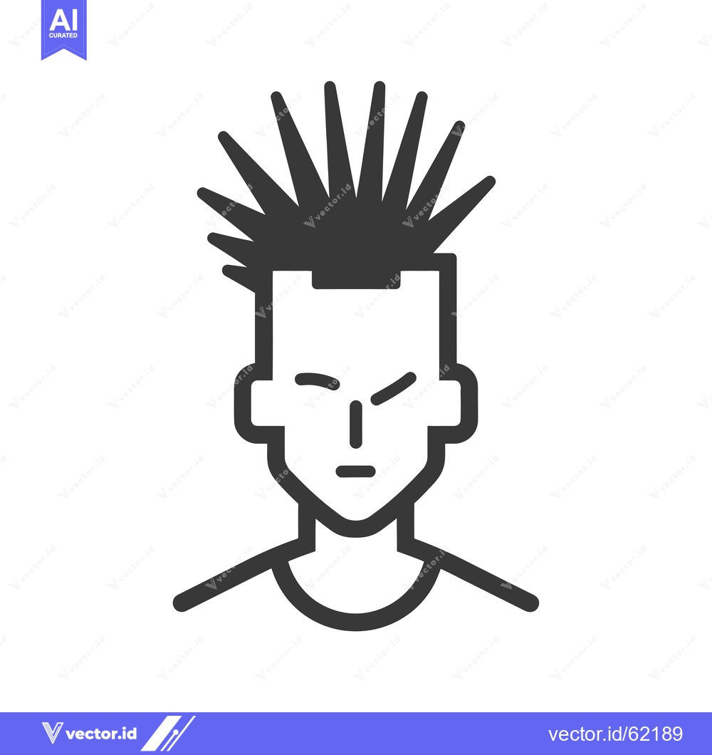 Premium Vector dari Line Art Illustration of a Person with Spiky Hair