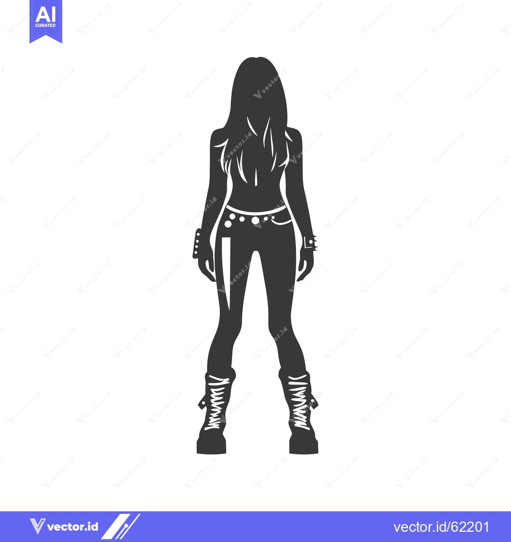 Premium Vector dari Silhouette of a Woman in Jeans and Boots