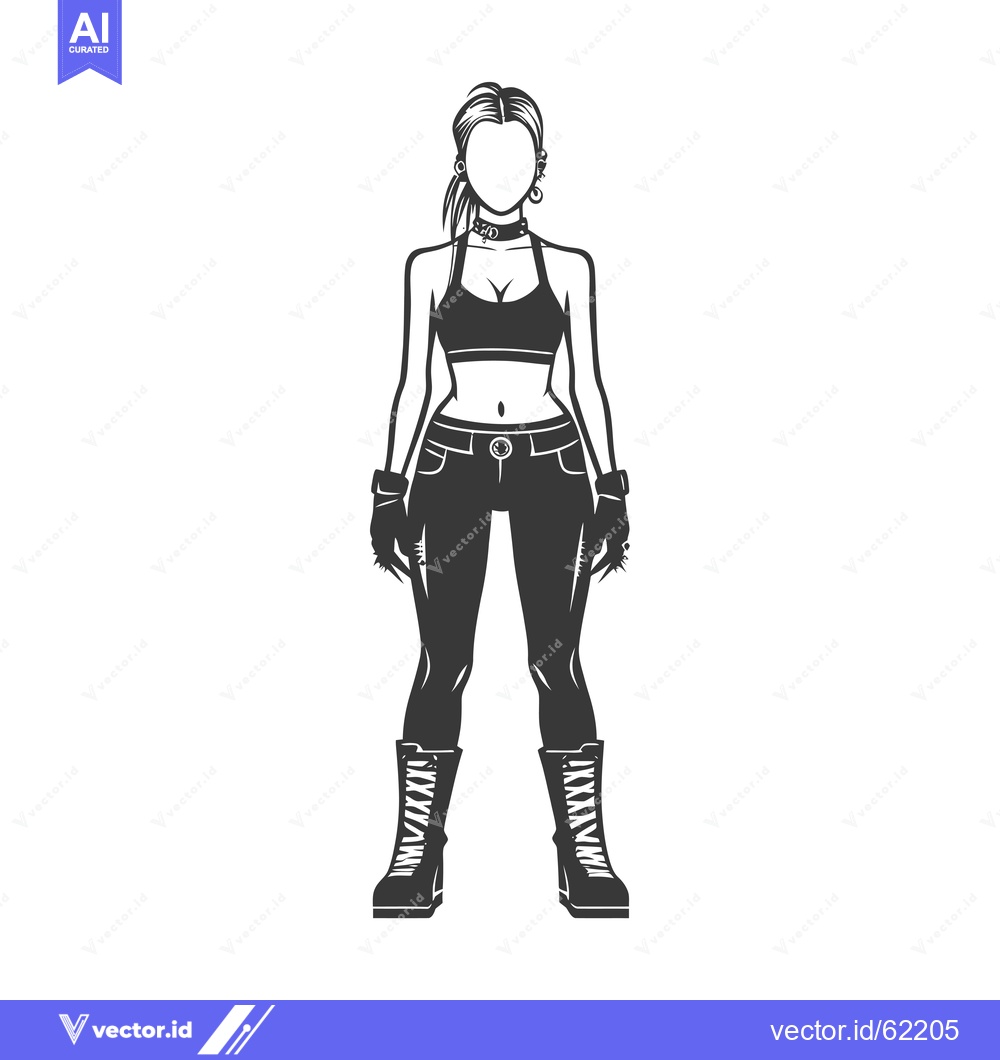 Premium Vector dari Silhouette of a Woman in a Sporty Outfit