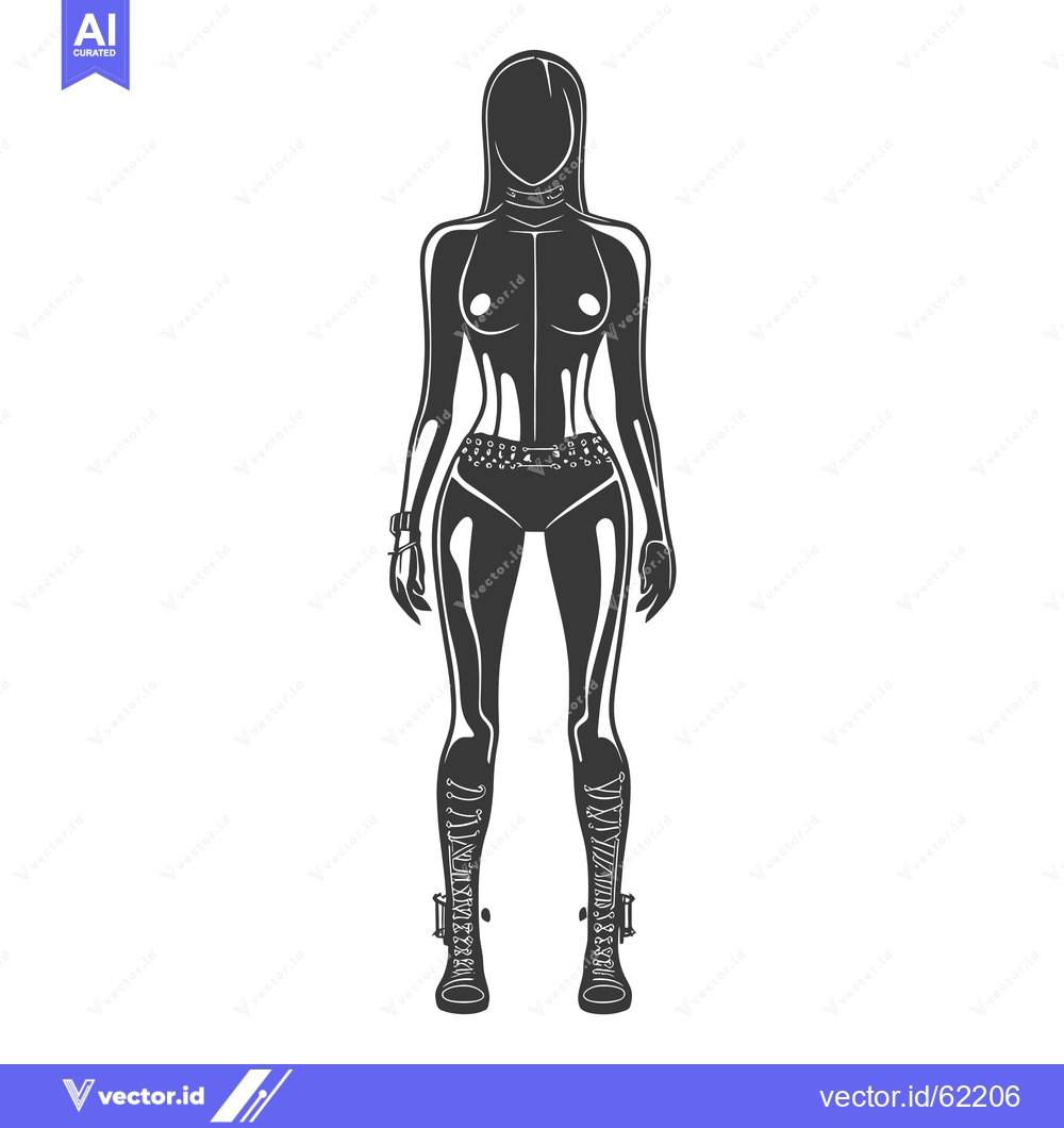 Premium Vector dari Silhouette of a Woman Wearing a Leather Outfit and Boots