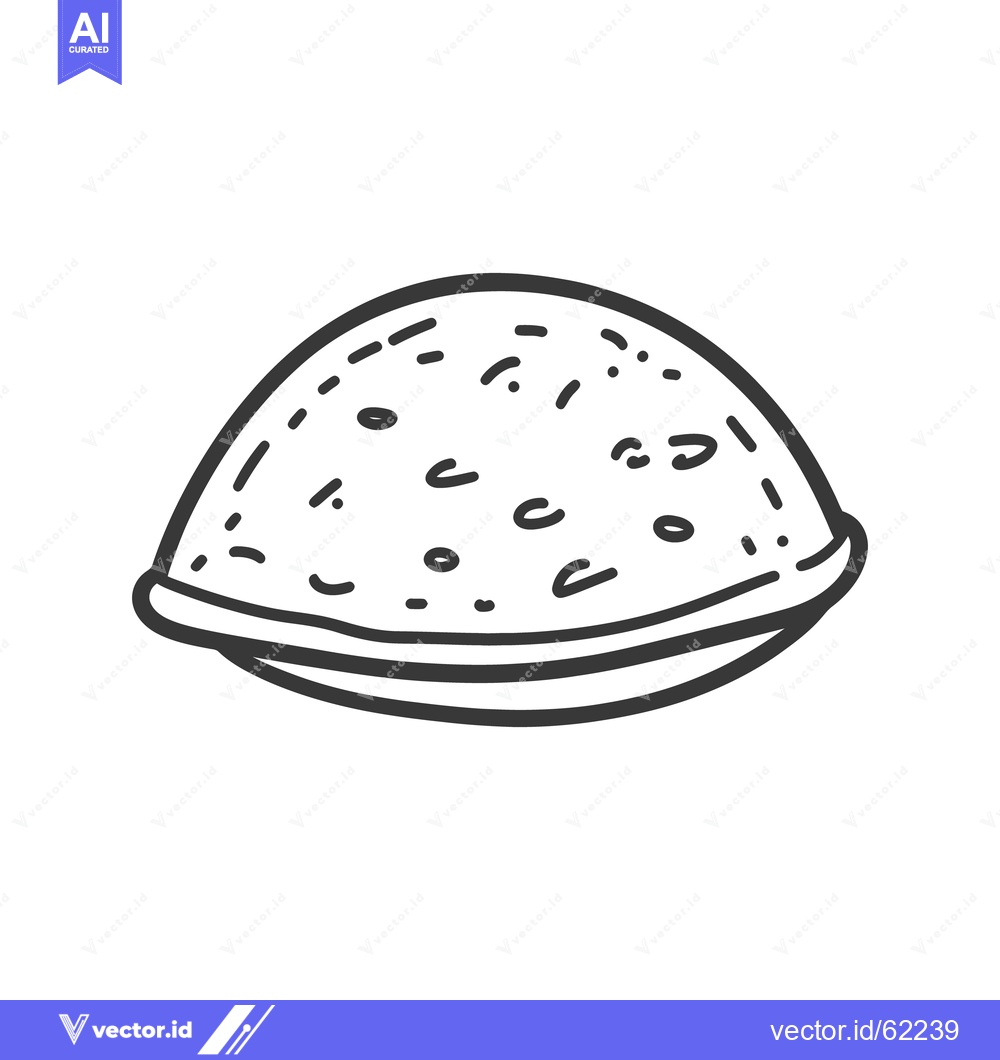 Premium Vector dari A single drawn image of a simple rounded food item
