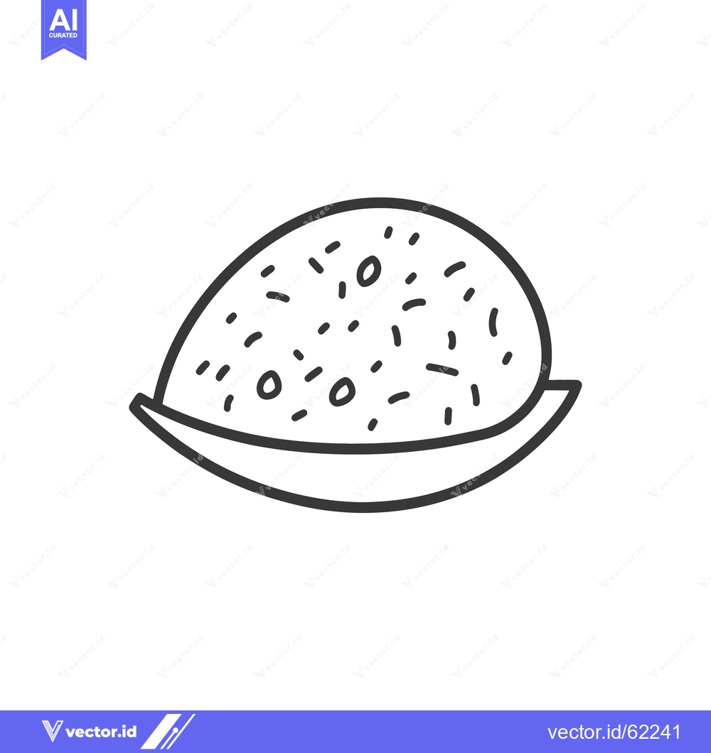 Premium Vector of An outline depiction of a seeded dessert on a small plate