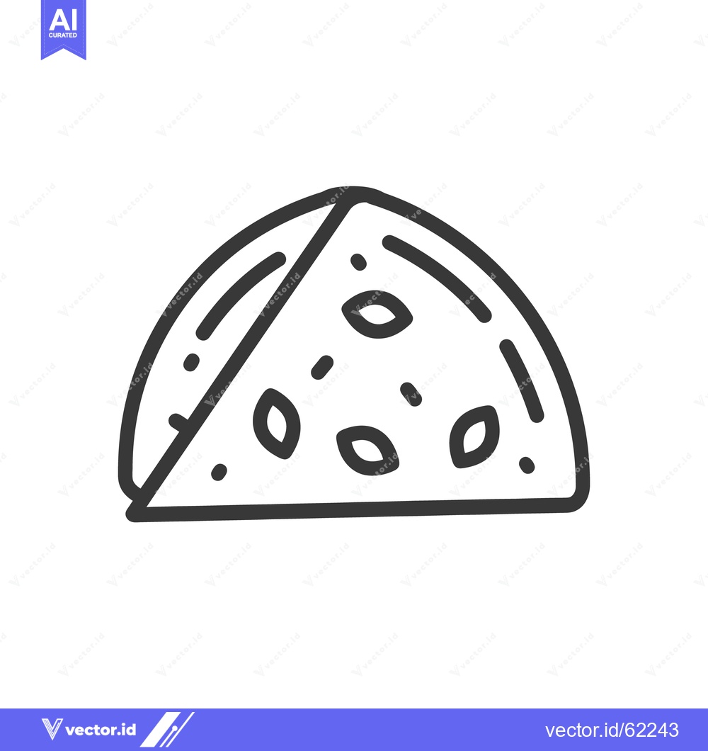 Premium Vector dari A triangular slice of cheesy food with small decorative toppings