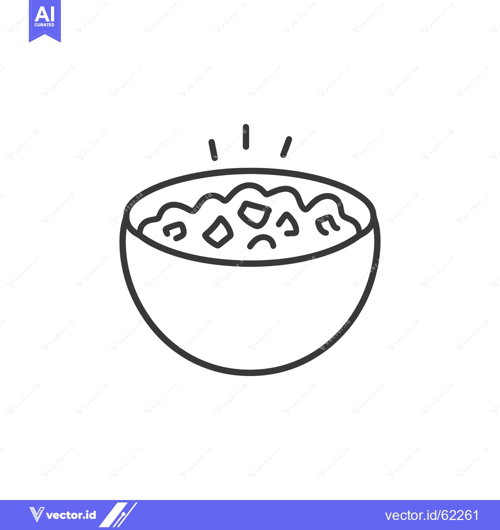 Premium Vector of A graphic representation of a bowl of warm food with steam