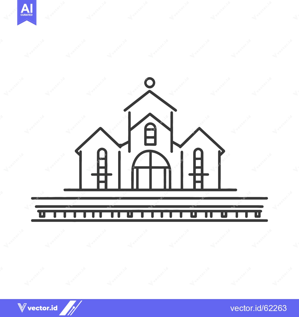 Premium Vector dari A detailed simple black and white illustration of a train station