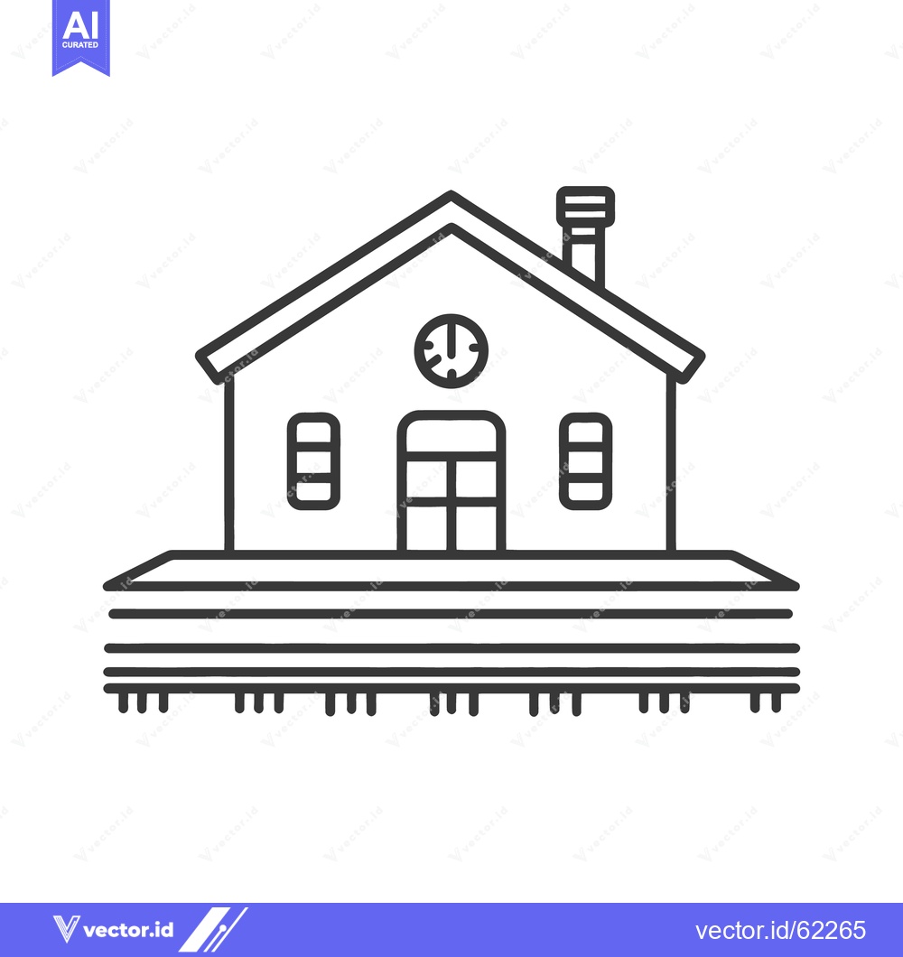 Premium Vector of An illustration of a railway station building for train passengers