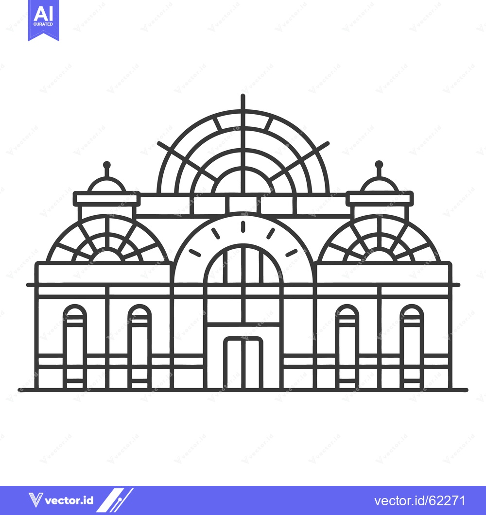 Premium Vector of A symmetrical illustration of a building with multiple arched domes