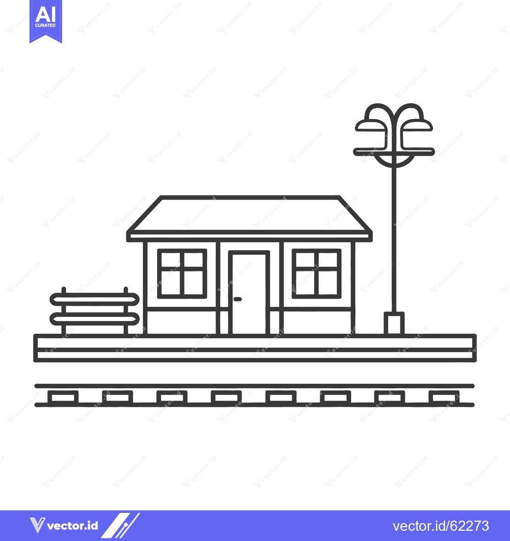 Premium Vector dari Illustration of a train station and its associated infrastructure elem