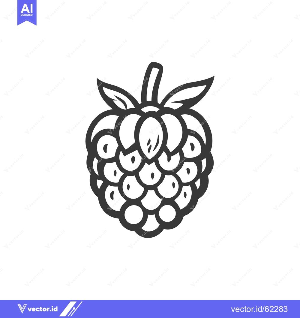Premium Vector of A simple monochrome line drawing of a berry fruit