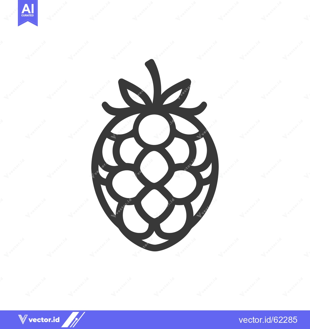 Premium Vector of A simple minimalist line drawing of a stylized berry fruit