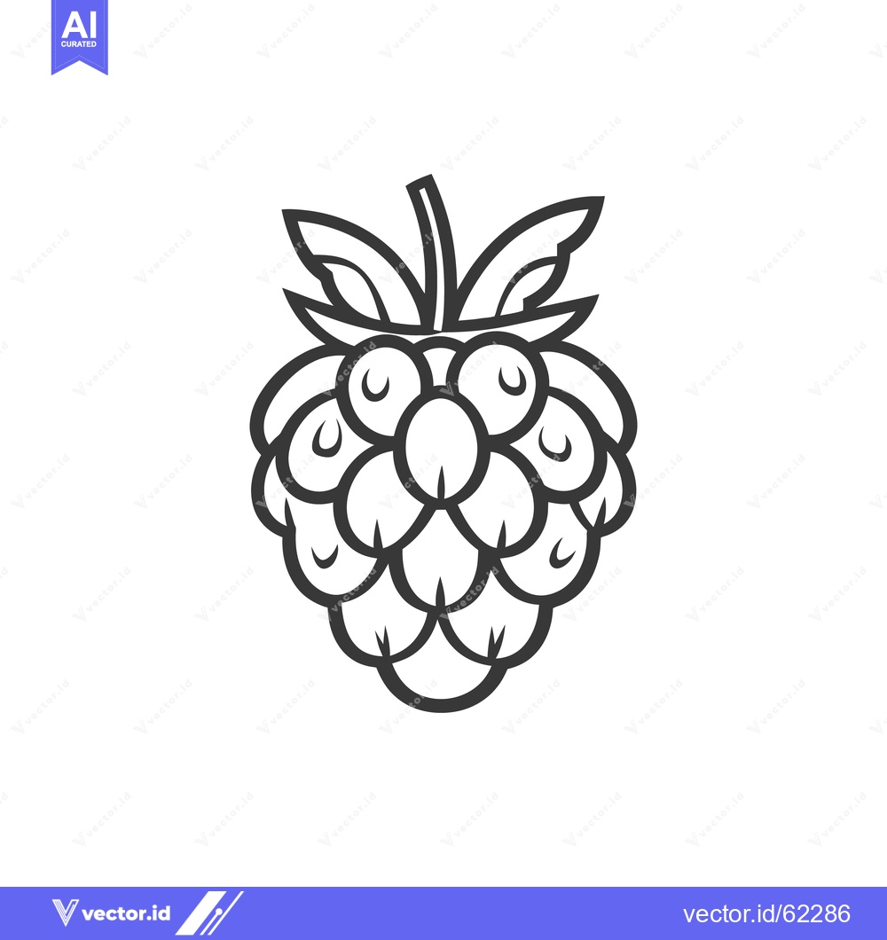 Premium Vector dari Simple black and white illustration of a fruit with leaves