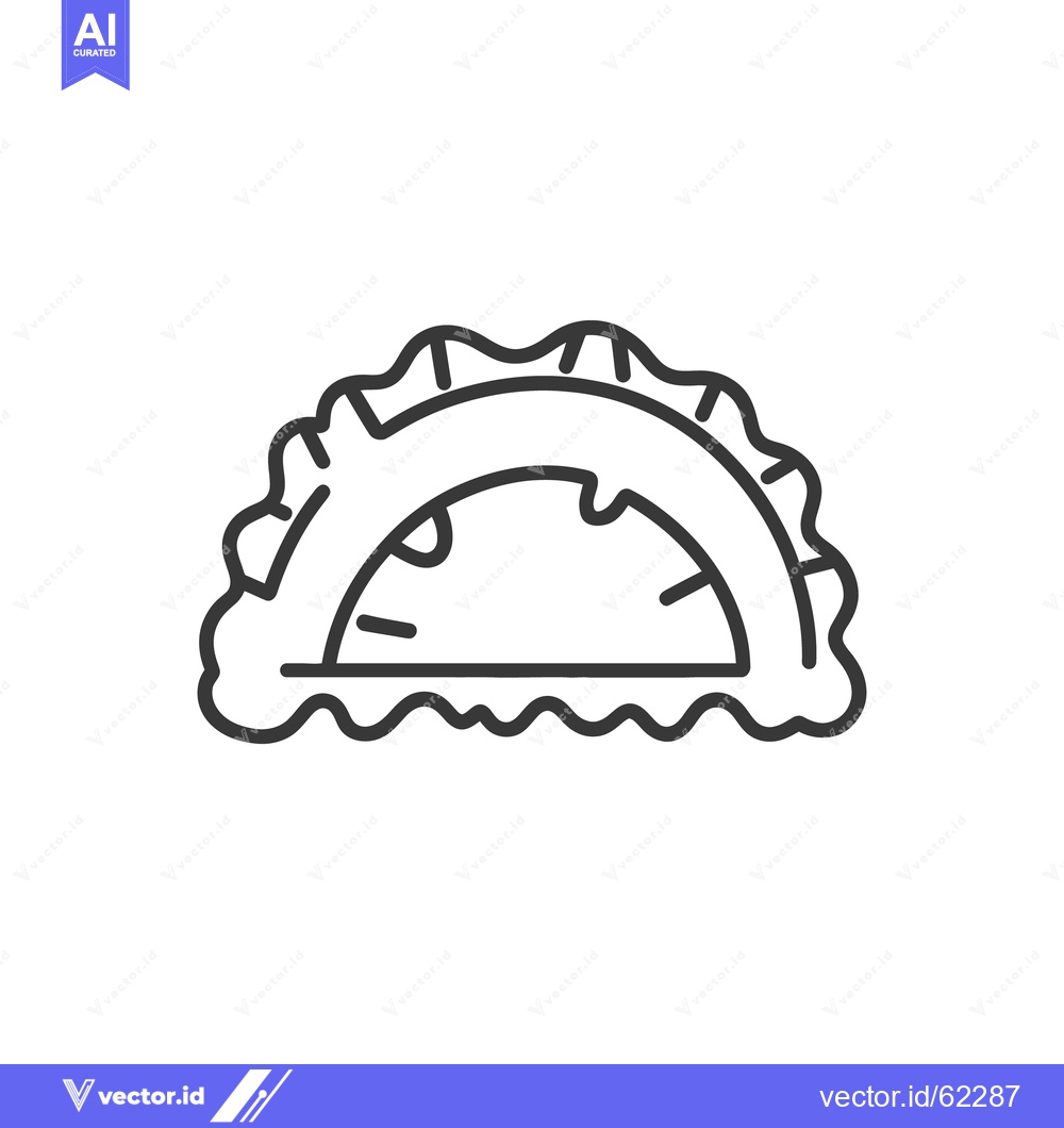 Premium Vector of An illustrated and outlined dumpling food icon on white background