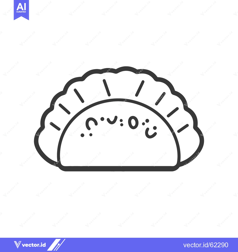 Premium Vector dari A simplistic illustration of a happy empanada style food item