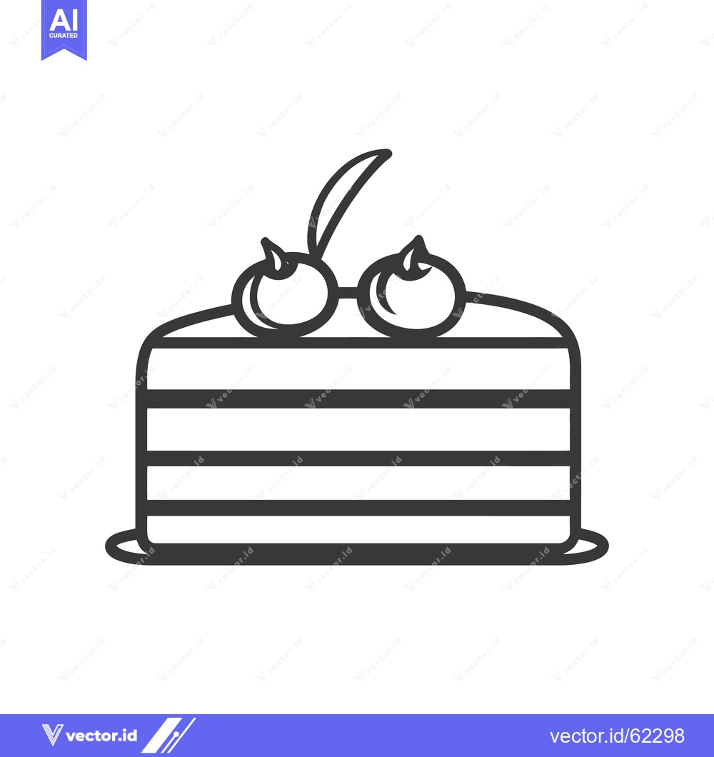 Premium Vector of A layered cake decorated with two cherries on the top