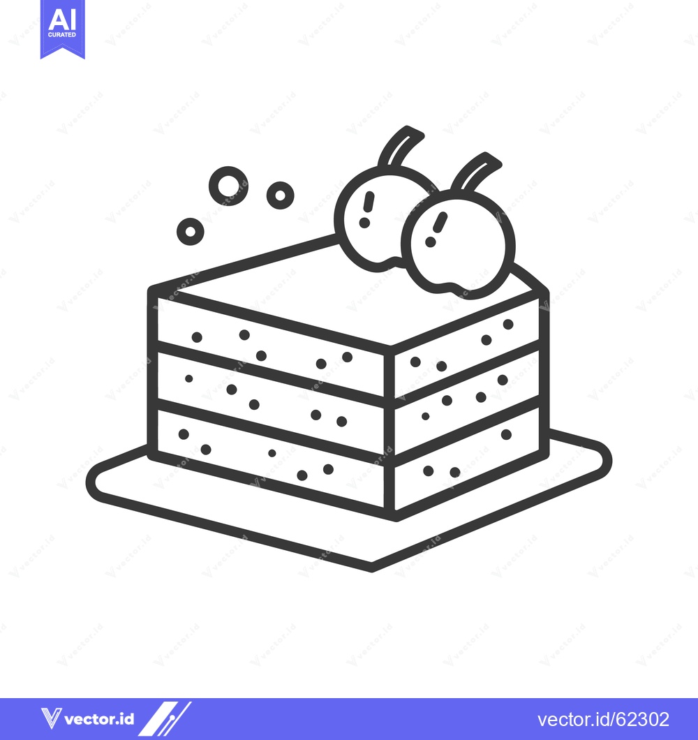 Premium Vector dari A simple three layered cake topped with two cherries