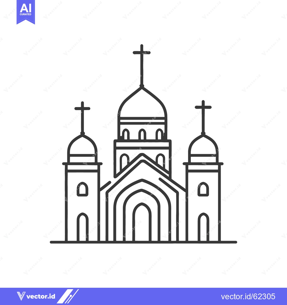 Premium Vector of A symmetrical illustration depicting an ornate religious building stru