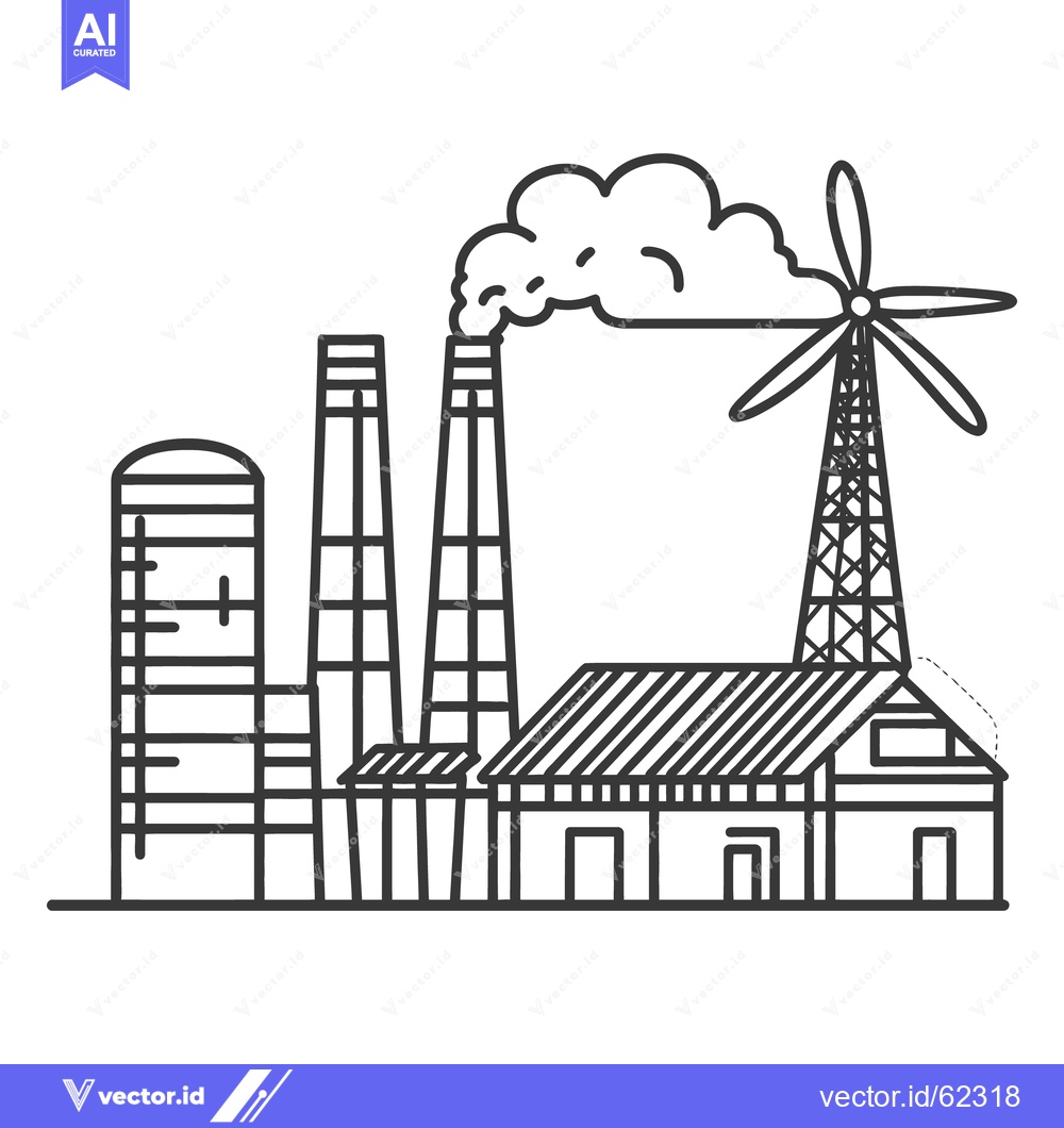 Premium Vector of An illustration of a factory combining renewable and traditional energ