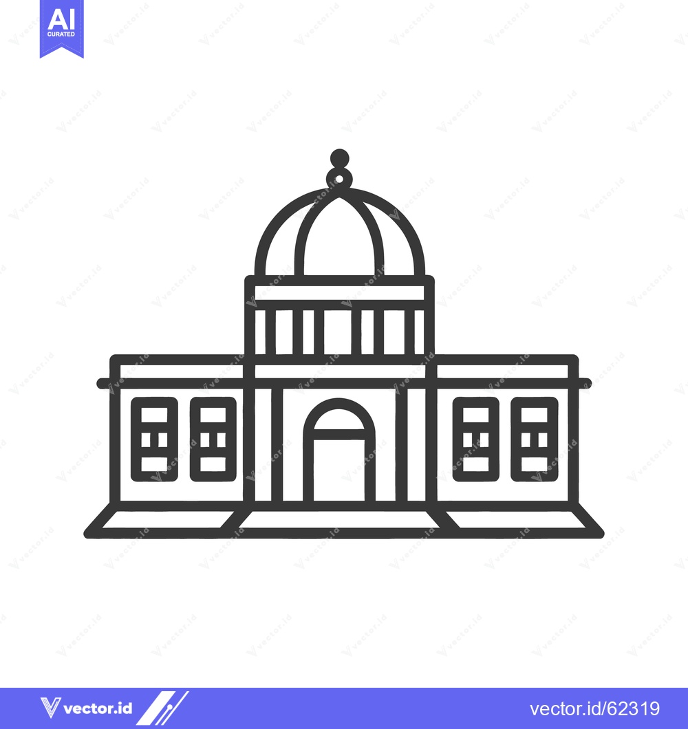 Premium Vector of A vector illustration depicting a government building with a dome
