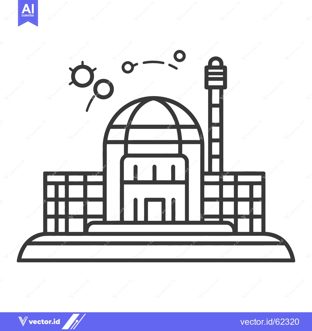 Premium Vector dari A diagram depicts a building with a dome and smokestack