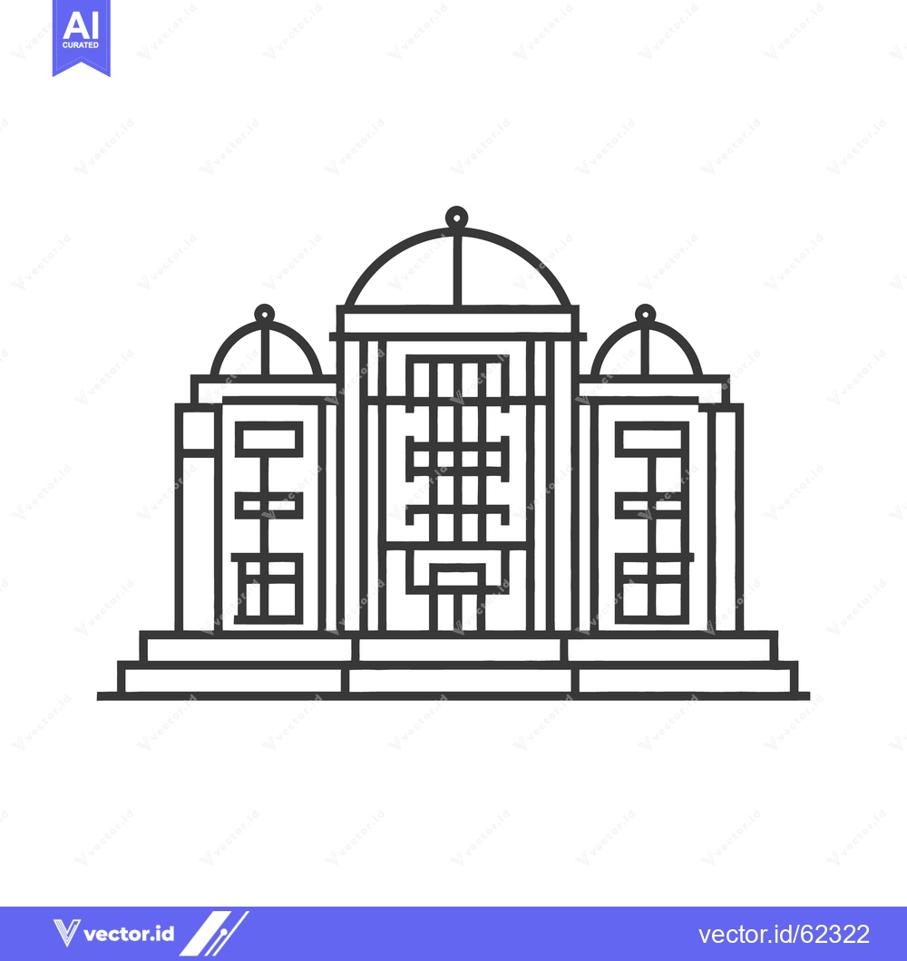 Premium Vector of A line drawing depiction of an elegant building structure