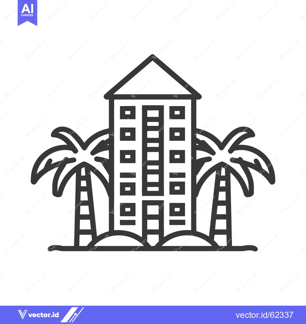 Premium Vector dari A black and white illustration of a high rise building