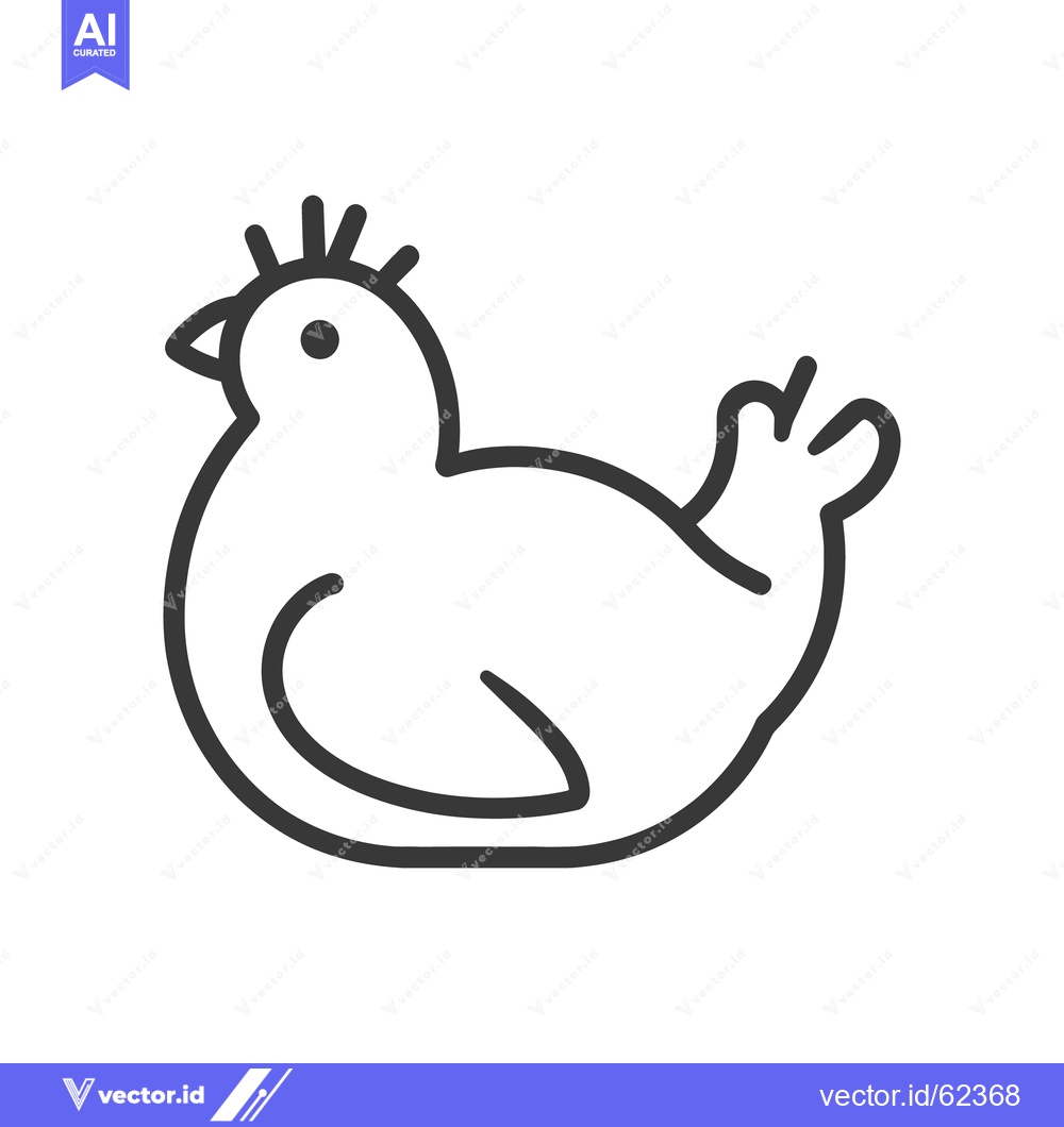 Premium Vector dari Simple black and white outline of a cartoon chicken image