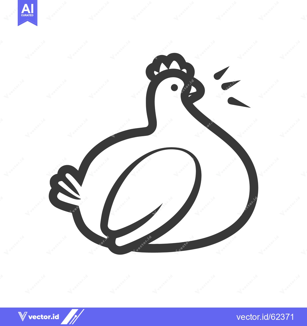 Premium Vector dari A simple line art illustration depicting a stylized chicken