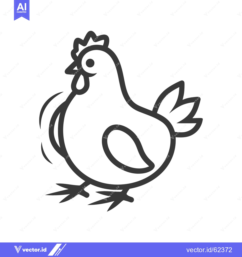 Premium Vector dari A simple black and white outline of a chicken illustration