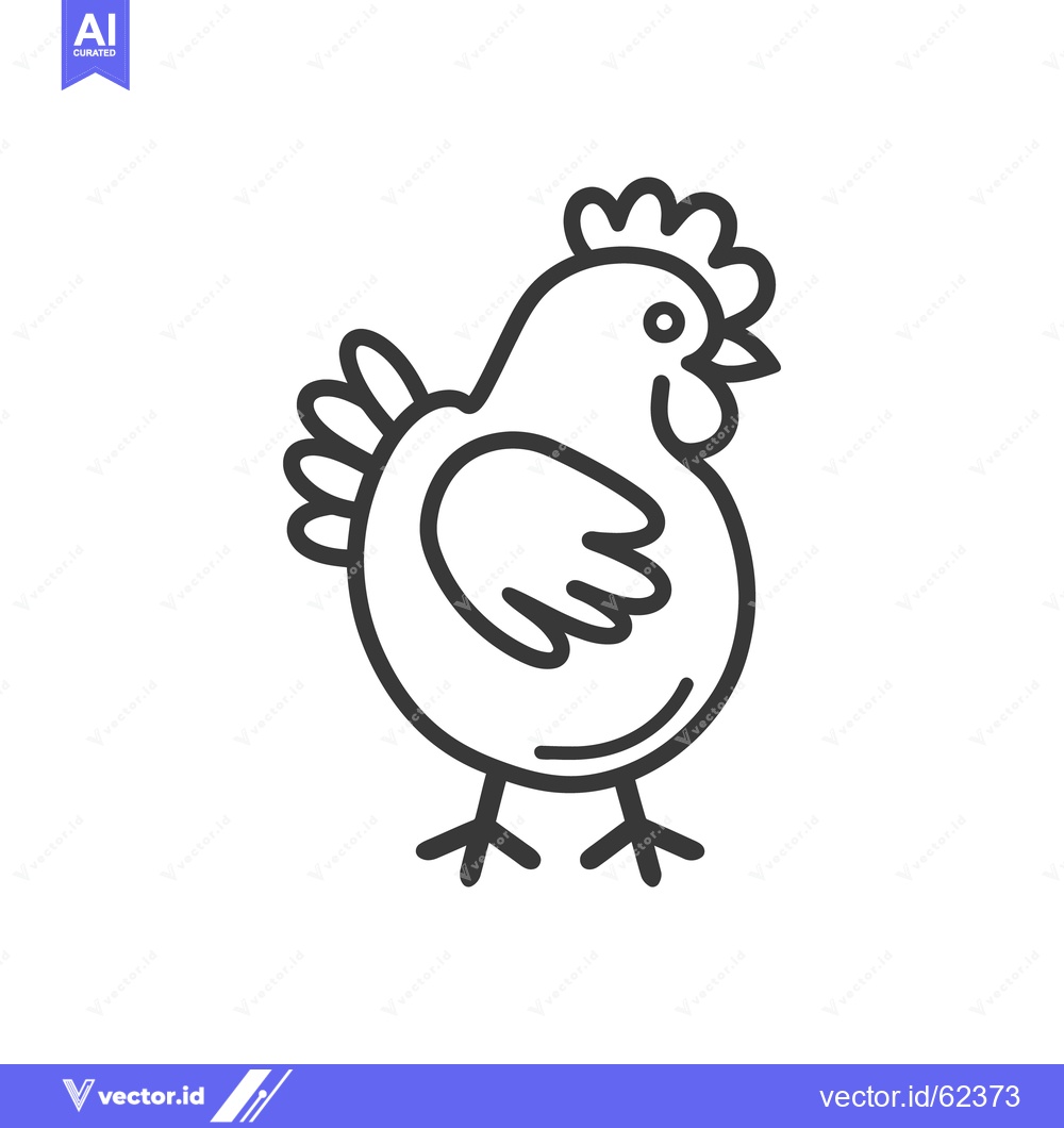 Premium Vector of A Simple Illustration Depicting a Single Domestic Chicken