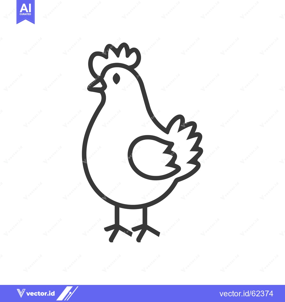Premium Vector dari A simple illustration of a chicken standing on white background