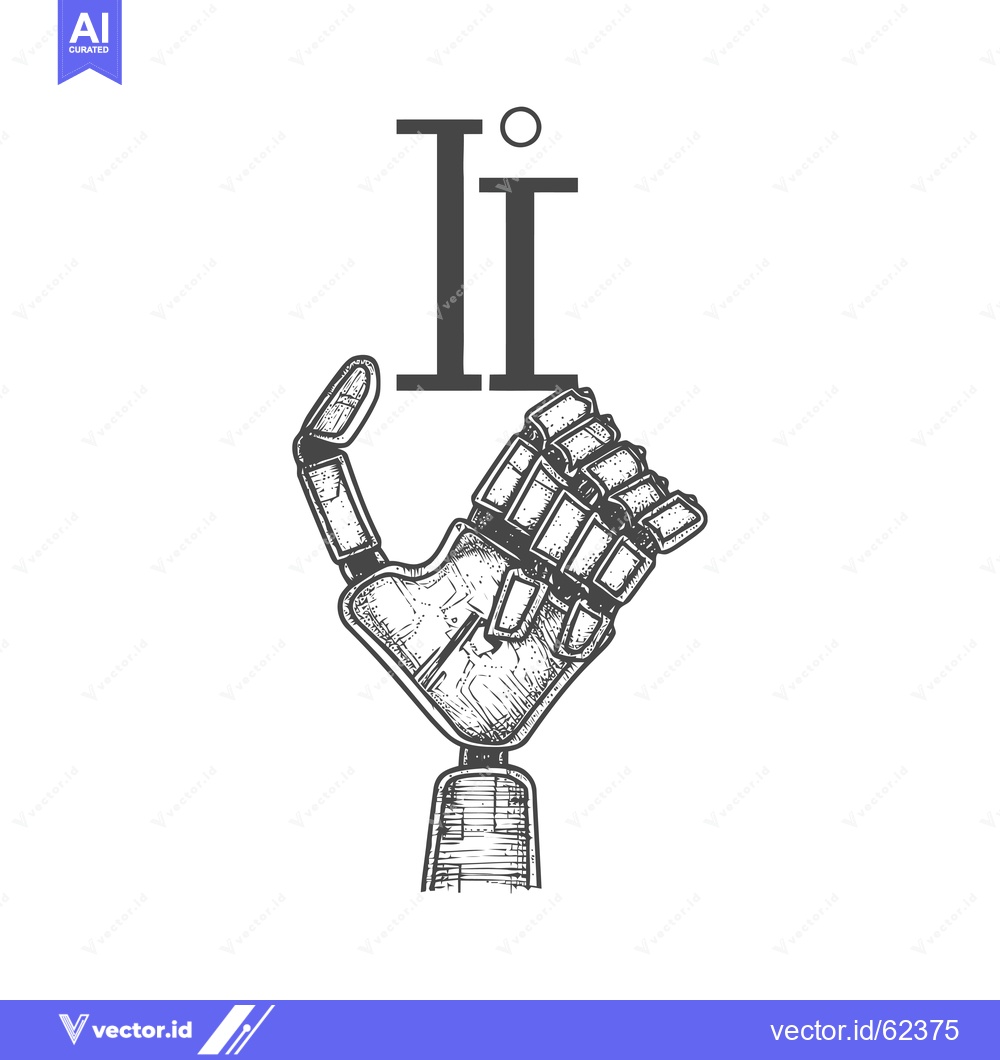 Premium Vector of Hand with Roman Numeral II and Dot Above it