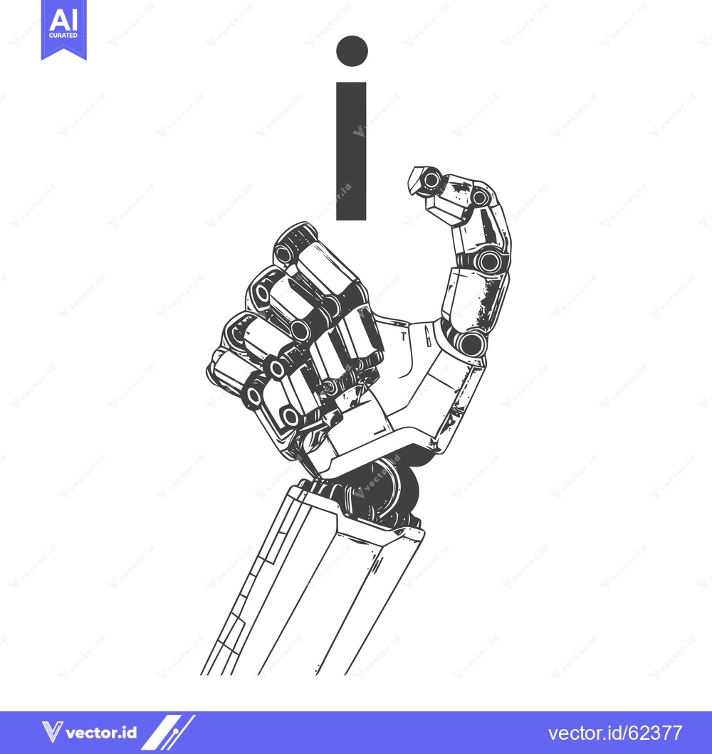 Premium Vector dari Robotic Hand Forming Question Mark with Information Symbol