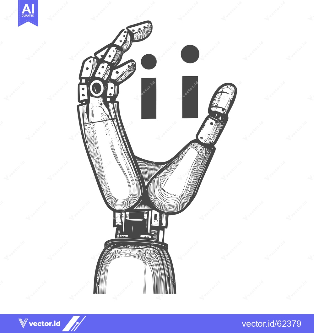 Premium Vector of Robotic Hand Holding Information Symbol
