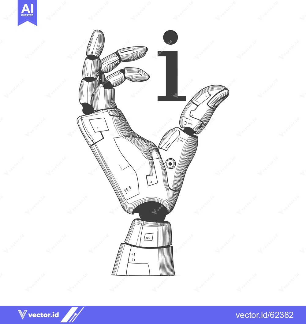 Premium Vector dari Robotic Hand Forming the Letter "I" in Sign Language