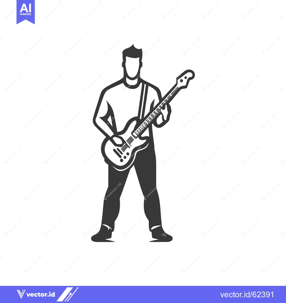 Premium Vector dari Silhouette of a Person Playing an Electric Guitar