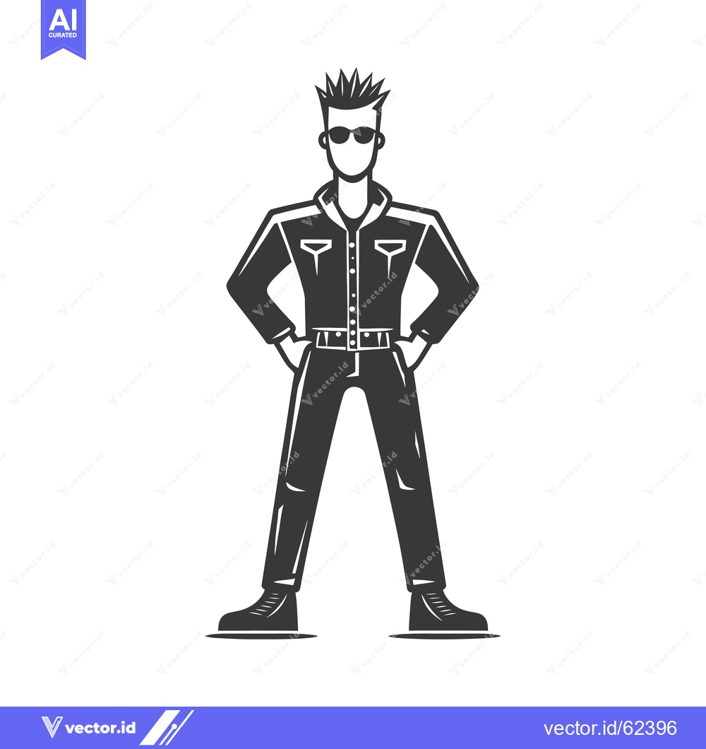 Premium Vector of A stylized black and white illustration of a man with spiky hair, sung