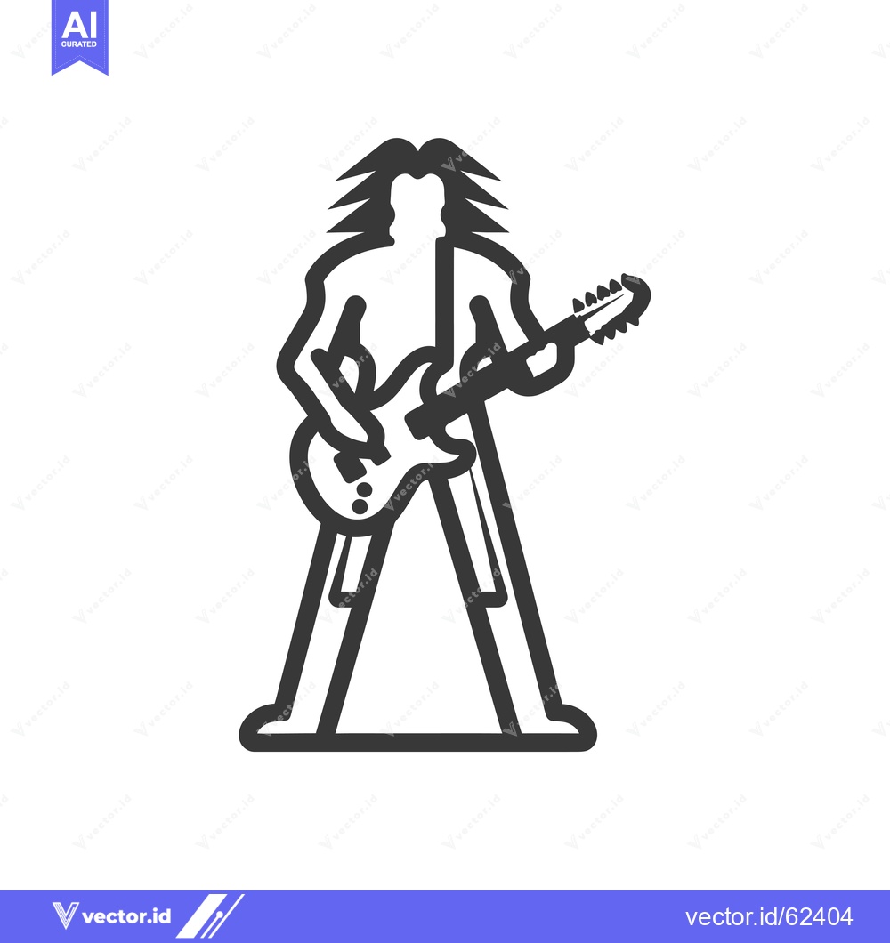 Premium Vector dari Line Drawing of a Person Playing an Electric Guitar