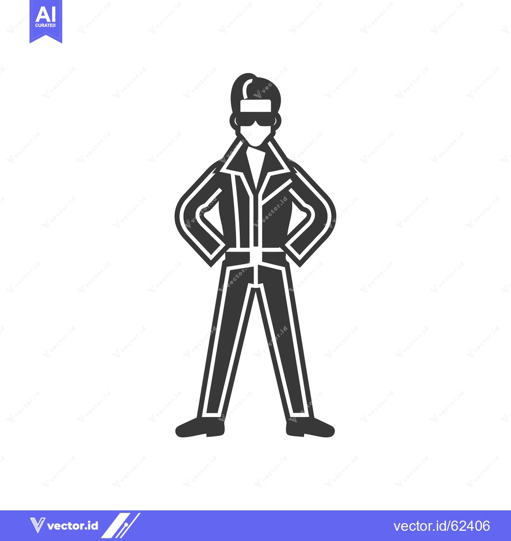 Premium Vector dari Black and White Icon of a Man in a Leather Jacket