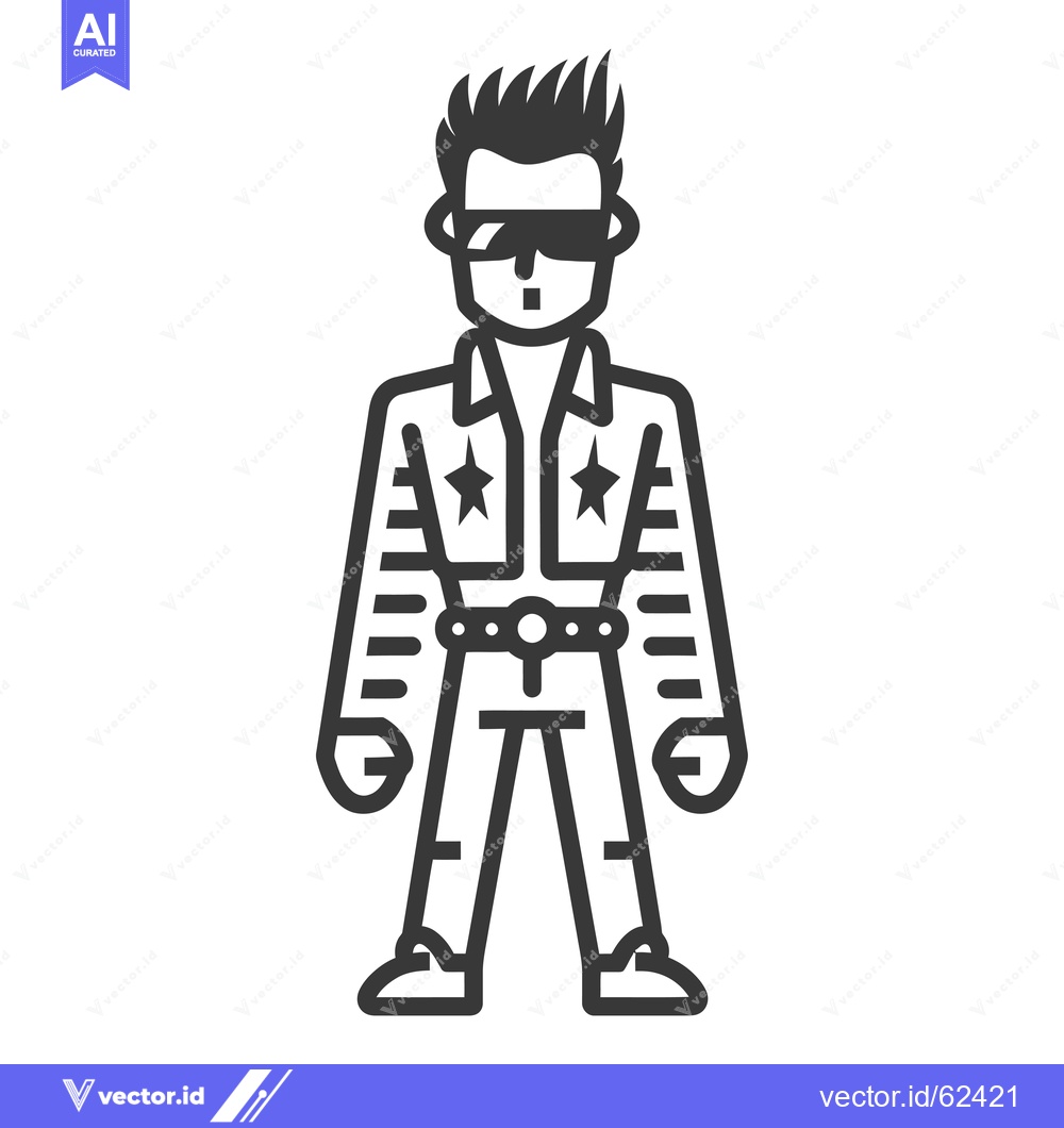 Premium Vector dari Cartoon Illustration of a Person Wearing Sunglasses and a Jacket with