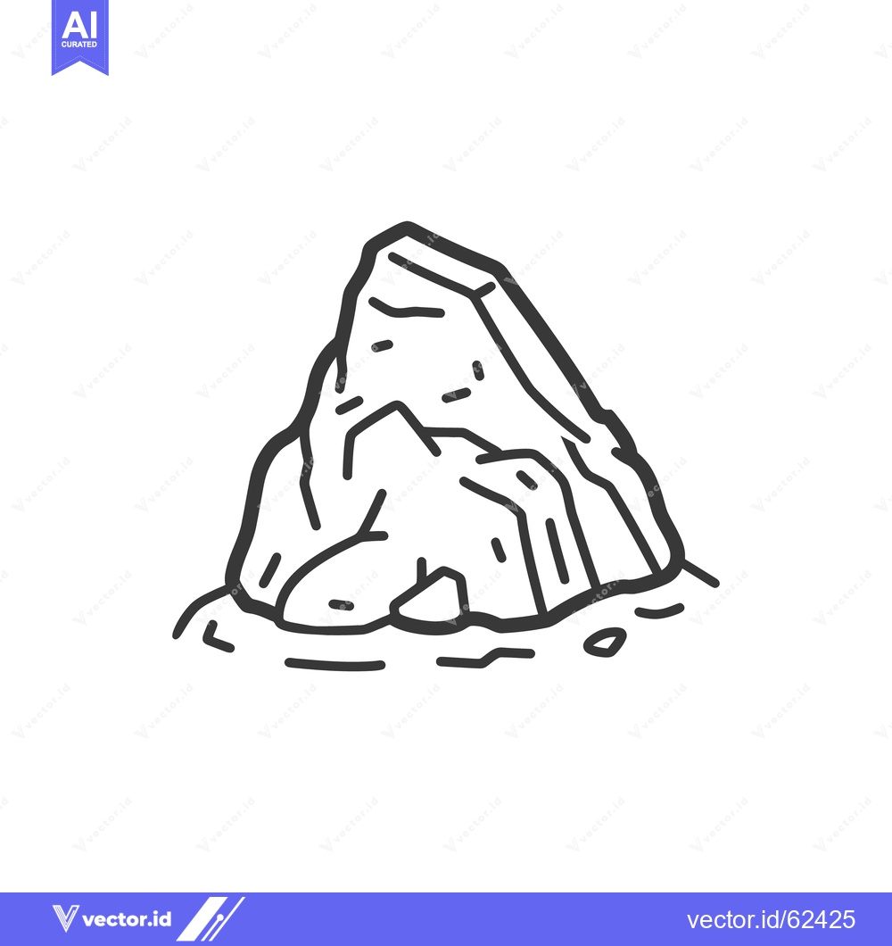 Premium Vector of A simple illustration depicting a small rock formation on ground
